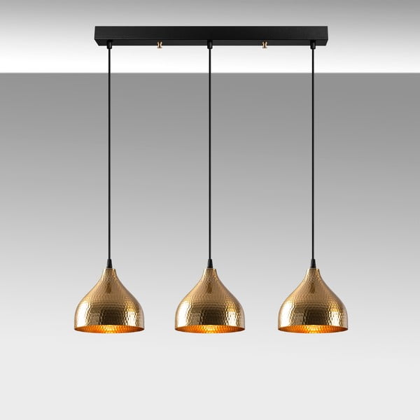 Aranyszínű függőlámpa fém búrával Tattoo – Opviq lights-image-4