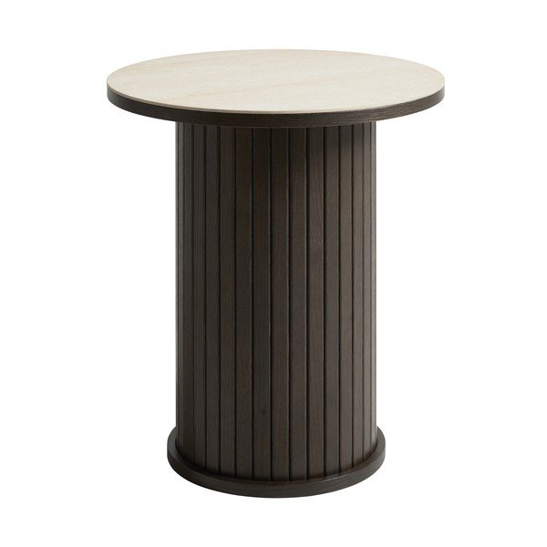 Kerek tárolóasztal kerámia asztallappal ø 50 cm Enna – Unique Furniture
