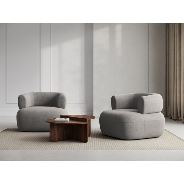 Világosszürke buklé fotel Jenny – Micadoni Home-image-1