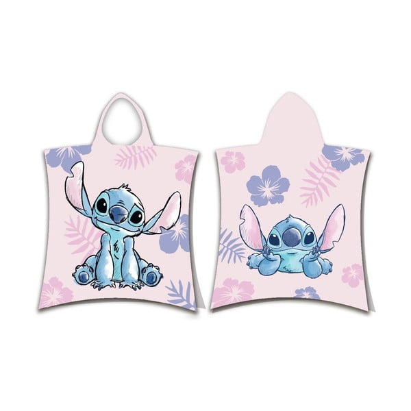 Világos rózsaszín pamut gyerek fürdőponcsó Lilo and Stitch – Jerry Fabrics