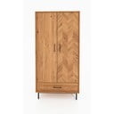 Natúr színű tölgyfa ruhásszekrény 97x196 cm Abies – The Beds