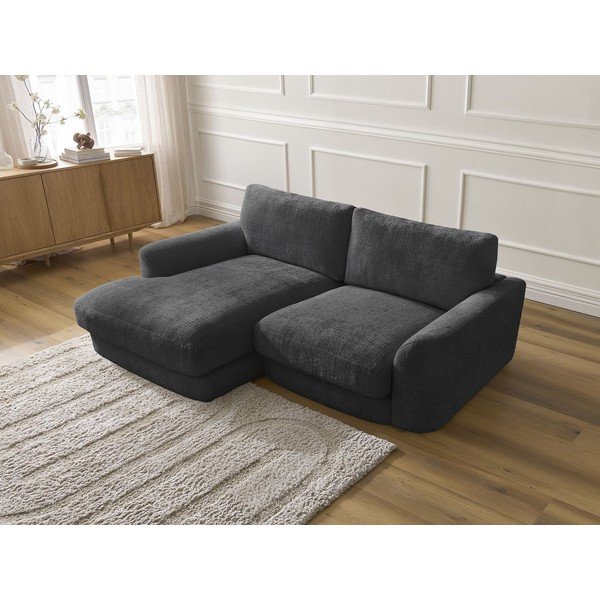 Fekete zsenília sarokkanapé (bal oldali-heverő résszel) Leonore – Bobochic Paris-image-4