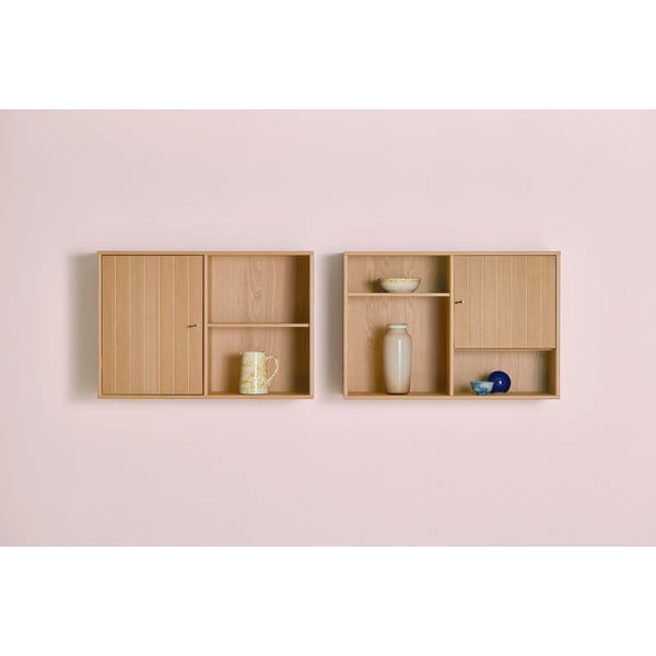 Natúr színű függő könyvespolc tölgyfa dekorral 89x61 cm Mistral – Hammel Furniture-image-1