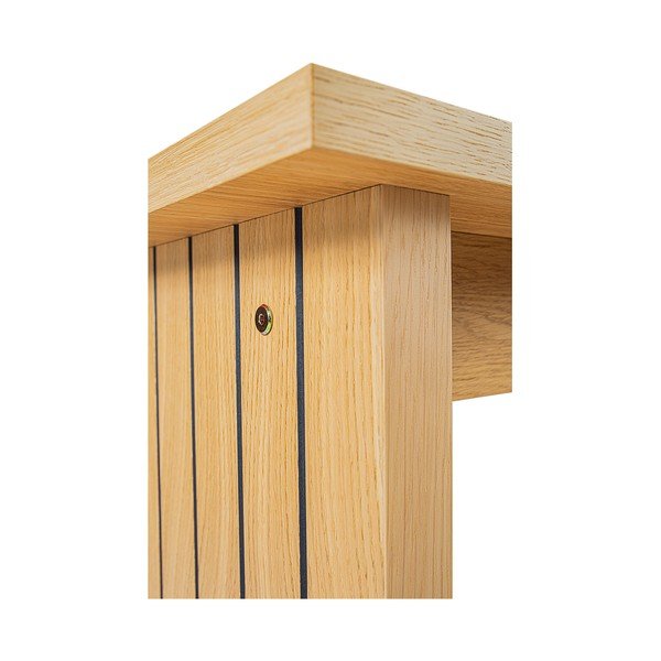 Natúr színű dohányzóasztal tölgyfa dekoros asztallappal 60x120 cm Stripe – Woodman-image-1