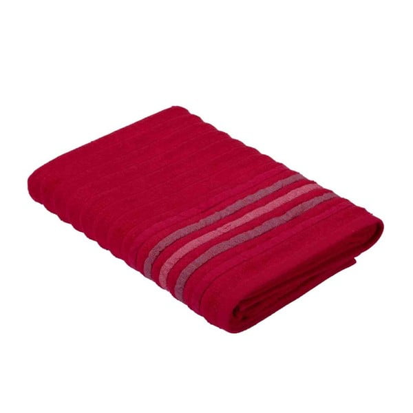 Stripe piros pamut törölköző, 30 x 50 cm - Bella Maison