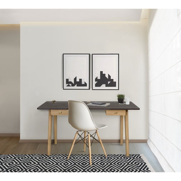 Íróasztal tölgyfa dekorral 70x140 cm Nice – Woodman-image-1