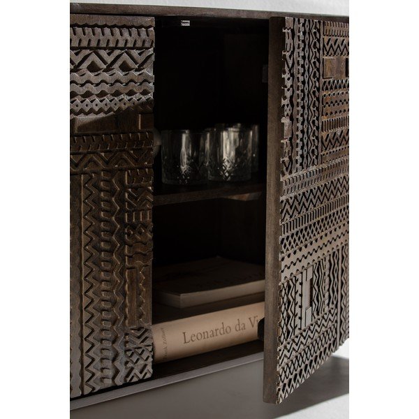 Sötétbarna mangófa TV-állvány 145x48x40 cm Kalai – MOME-image-2