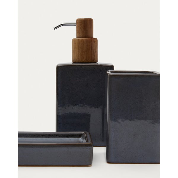 Sötétkék kerámia fogkefetartó pohár Silvet – Kave Home-image-1