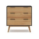 Fekete-natúr színű borovi fenyő magas komód 80x83 cm Lavis – Marckeric