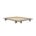 Barna borovi fenyő franciaágy ágyráccsal 160x200 cm Japan – Karup Design