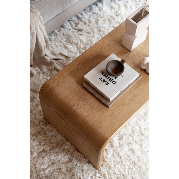 Natúr színű dohányzóasztal tölgyfa dekorral 60x120 cm Brave – Zuiver-image-3