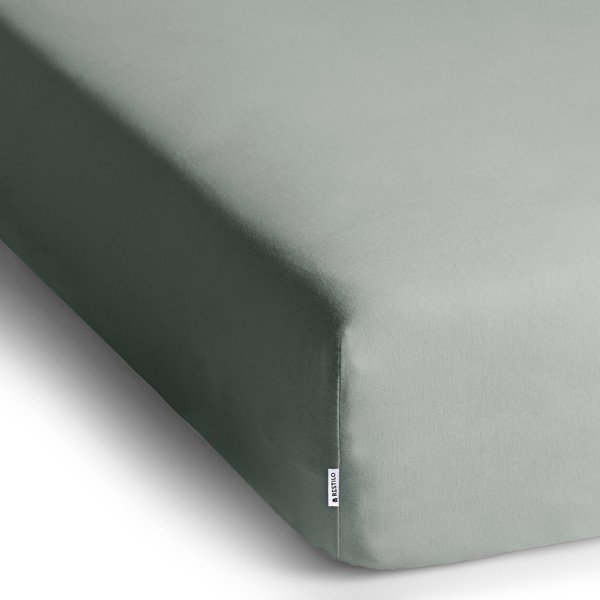 Világosszürke gumis jersey lepedő 160x200 cm Amber – Restilo-image-2