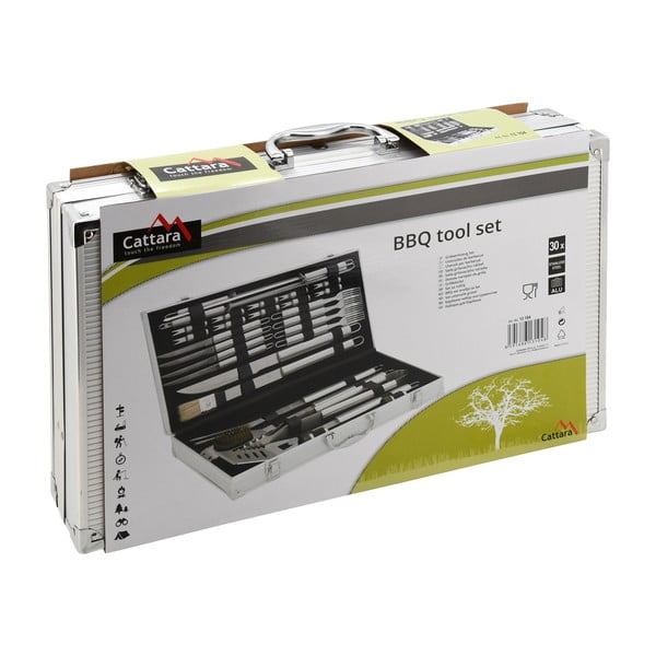 Alu 30 db-os grillező eszköz készlet táskával - Cattara-image-4