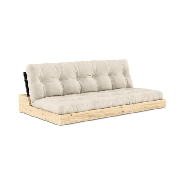 Szürke-bézs len kinyitható kanapé 196 cm Base – Karup Design