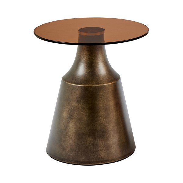 Barna acél kerek dohányzóasztal ø 45 cm Dunsley – Actona