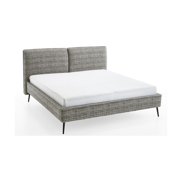 Sötétzöld kárpitozott franciaágy ágyrács nélkül 180x200 cm Infinity – Meise Möbel