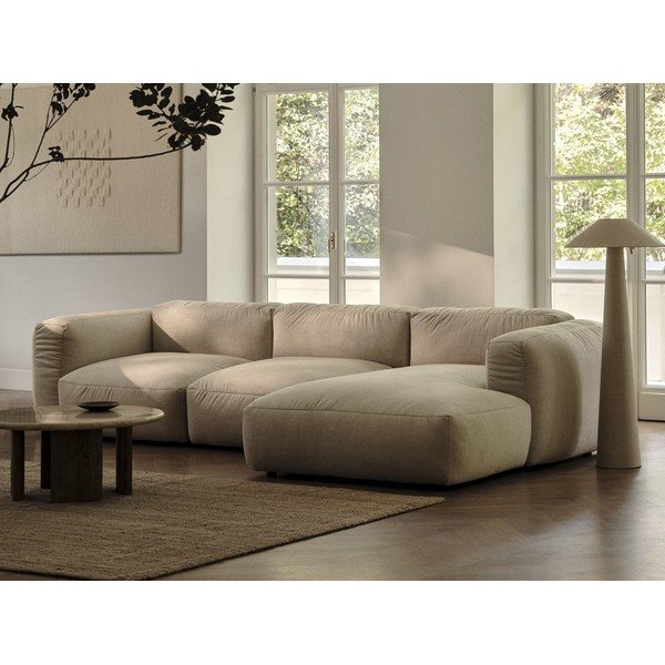 Bézs moduláris sarokkanapé (jobb oldali-U alakú) Martina – Micadoni Home-image-1