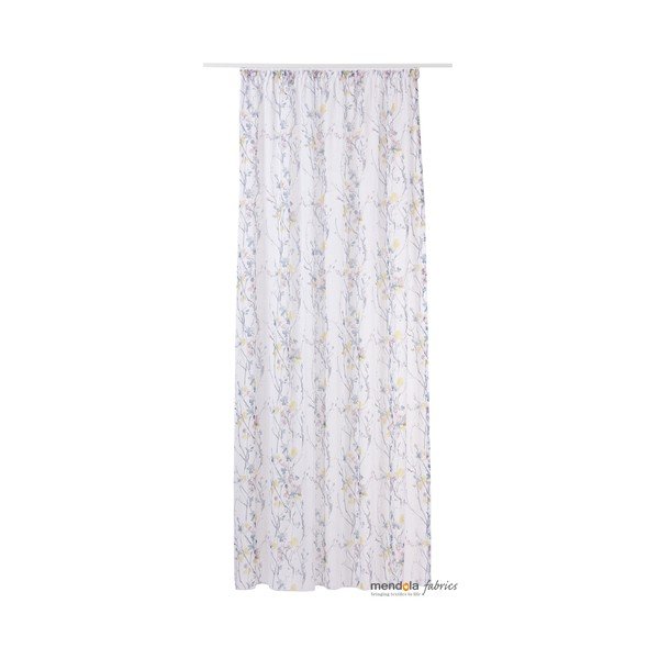 Fehér-szürke átlátszó függöny 300x260 cm Olivia – Mendola Fabrics