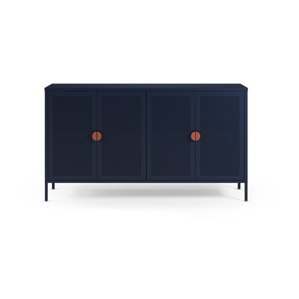 Sötétkék fém szekrény 160x90x40 cm Sayla – Marckeric