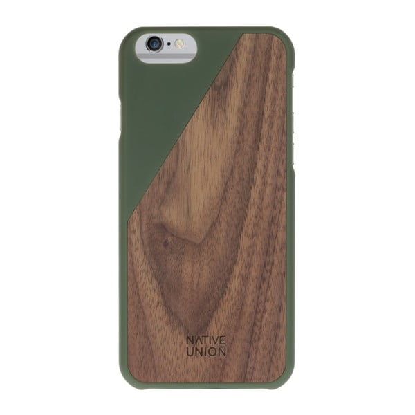 Clic Wooden sötétzöld telefontok fa részletekkel, iPhone 7 és 8 - Native Union