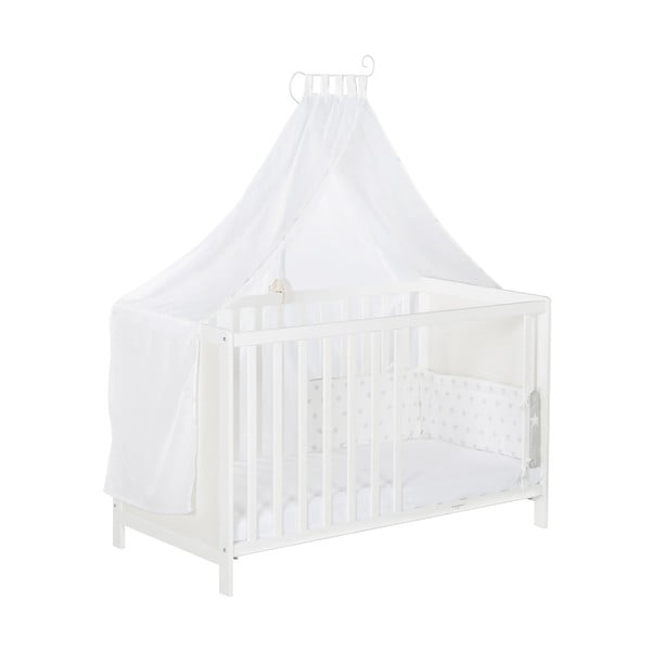 Fehér baldachinos babaágy 60x120 cm Stars Gray – Roba-image-3