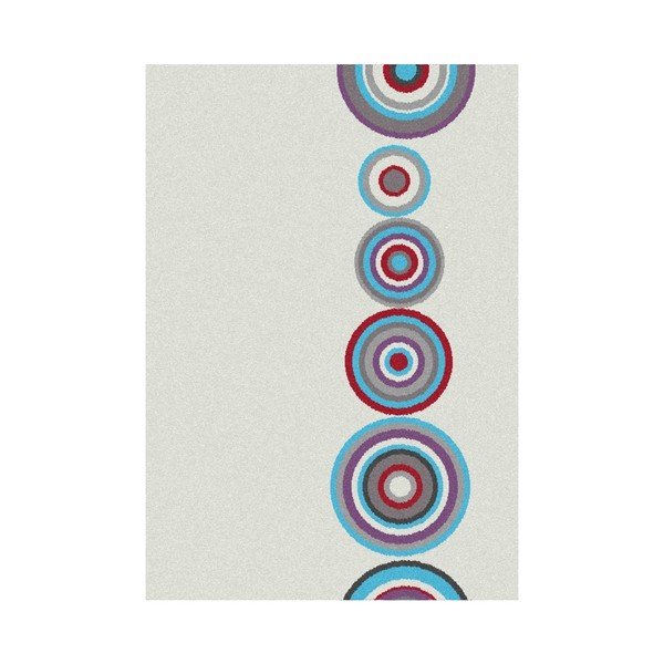 Boras Circles fehér szőnyeg, 133 x 190 cm - Universal-image-1
