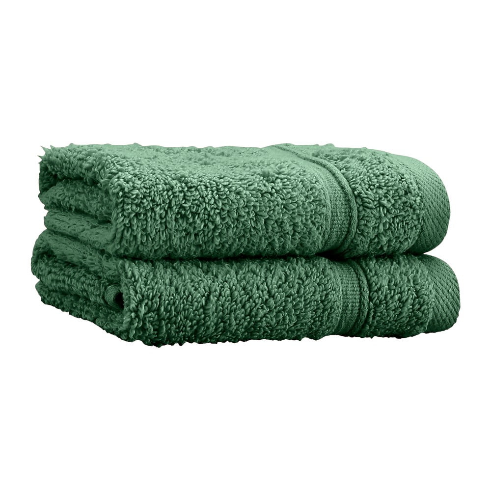 Sötétzöld frottír pamut törölköző szett 2 db-os 30x30 cm Zero Twist  Catherine Lansfield