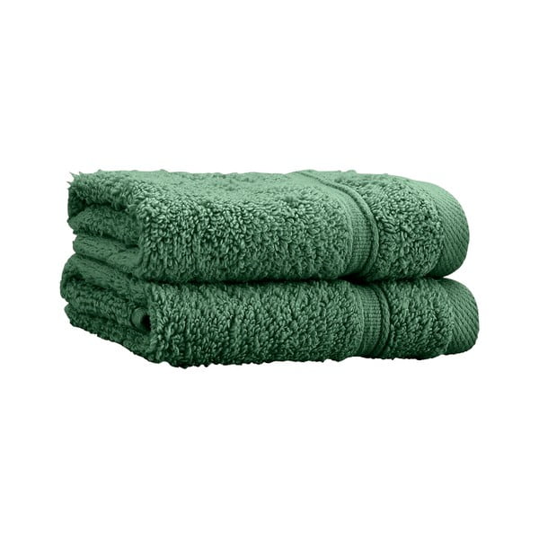 Sötétzöld frottír pamut törölköző szett 2 db-os 30x30 cm Zero Twist – Catherine Lansfield