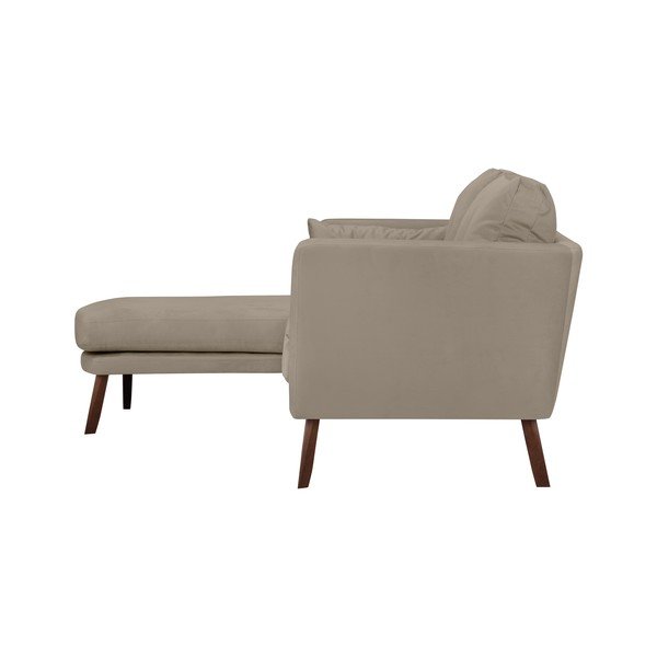 Elena sötétbézs háromszemélyes kanapé, fekvőfotellel a bal oldalon - Mazzini Sofas-image-3