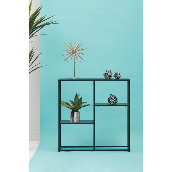 Fekete acél polcos állvány 80x81x26 cm Acero – Premier Housewares-image-2