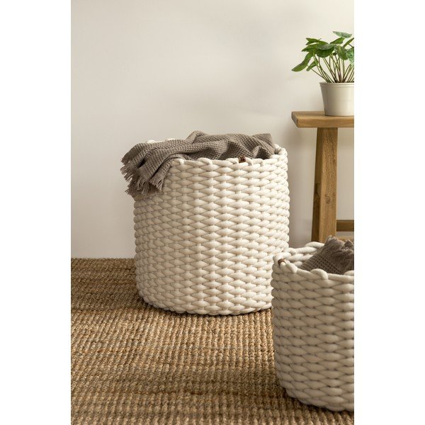 Textil tárolókosár ø 40x40 cm Peach Skin Round XL – Bigso-image-3