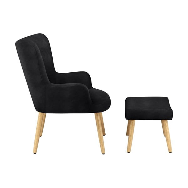 Fekete bársony fotel Coco - Støraa-image-1