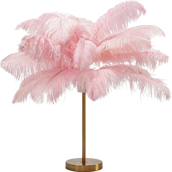 Rózsaszín asztali lámpa toll búrával (magasság 60 cm) Feather Palm – Kare Design