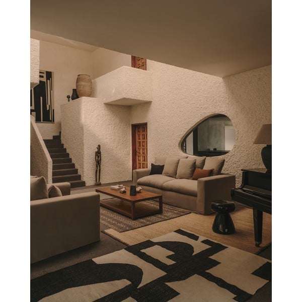 Bézs len kanapé 240 cm Nora – Kave Home-image-1