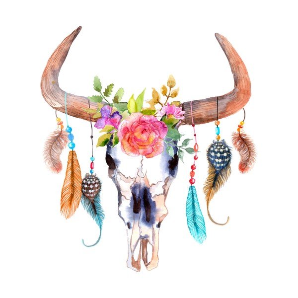 Boho Buffalo Head falmatrica - Ambiance-image-2