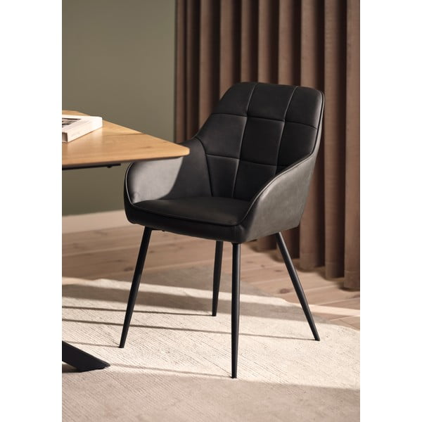 Sötétszürke kárpitozott karfás étkezőfotel szett 2 db-os Nolan Square – Unique Furniture-image-2