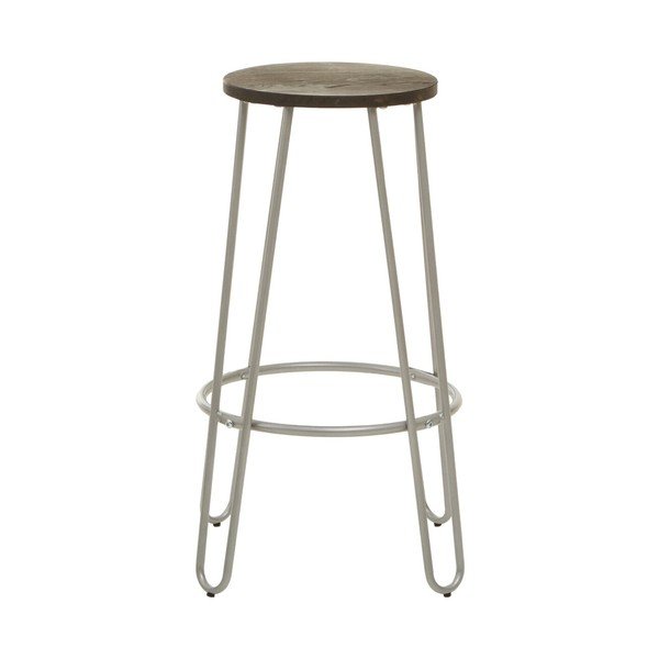 Ezüstszínű-natúr színű szilfa bárszék (ülésmagasság 75 cm) District – Premier Housewares-image-2