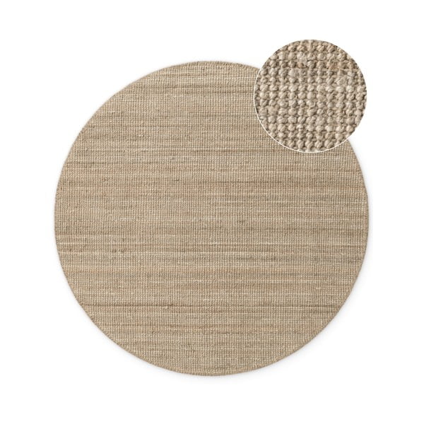 Szürkésbarna juta kerek szőnyeg ø 200 cm Bouclé Jaipur – Hanse Home