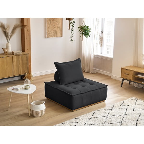 Sötétszürke zsenília fotel Elisa – Bobochic Paris-image-1