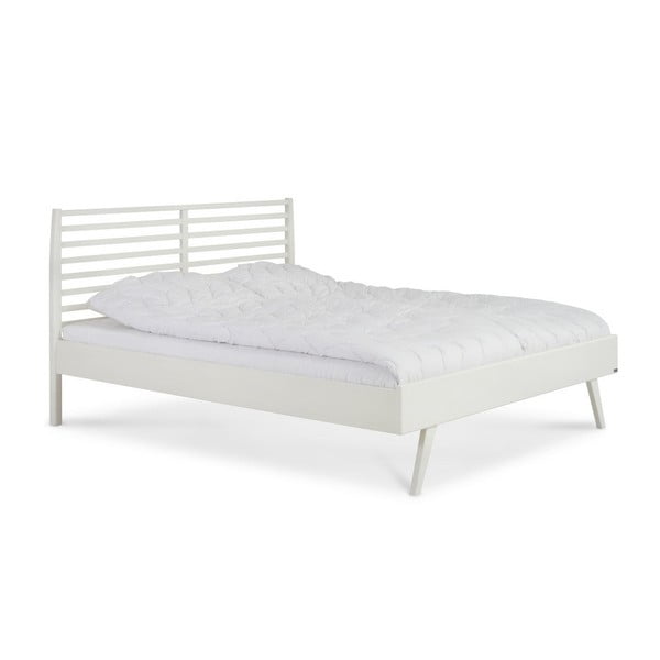 Notte fehér kézzel készített tömör nyírfa ágy, 160 x 200 cm - Kiteen