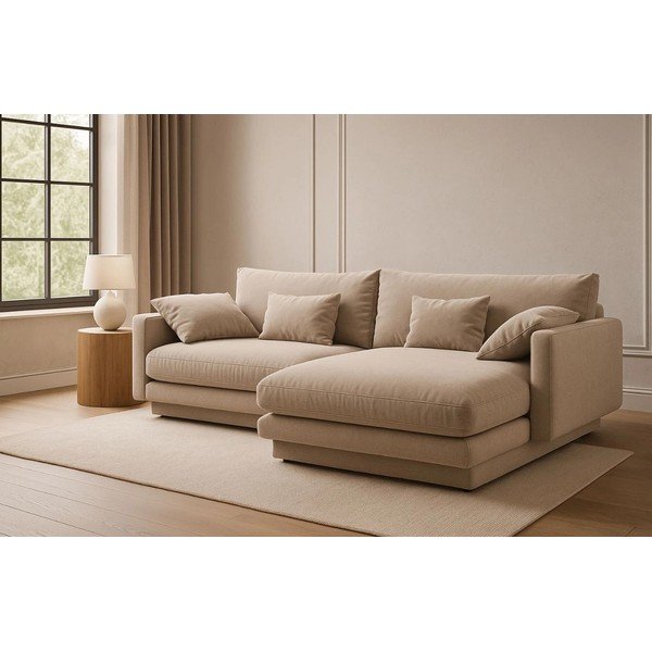 Bézs sarokkanapé (jobb oldali) Torino – Micadoni Home-image-1