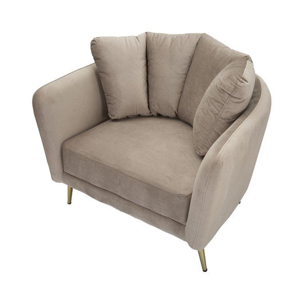 Szürkésbarna bársony fotel Kiev – Mauro Ferretti-image-3