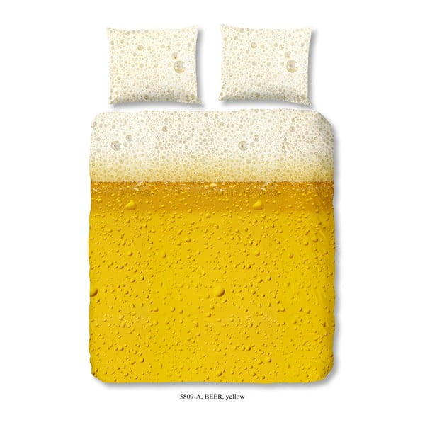 Beer sárga pamut kétszemélyes ágyneműhuzat garnitúra, 200 x 240 cm - Good Morning