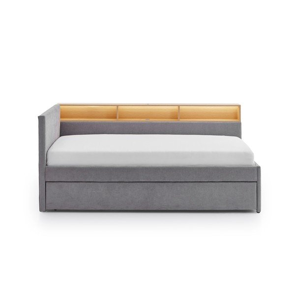 Szürke ágyneműtartós sarok gyerekágy ágyrács nélkül 90x200 cm Uno – Meise Möbel