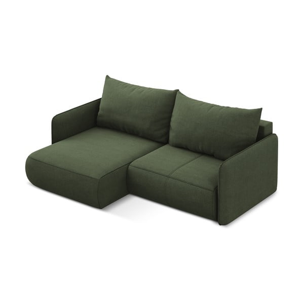 Zöld kinyitható-tárolóhelyes sarokkanapé (bal oldali) Nanea – Makamii-image-4