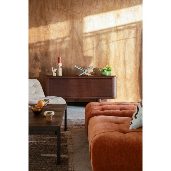 Sötét natúr színű komód kőrisfa dekorral 160x72x40 cm Herman – Dutchbone-image-4