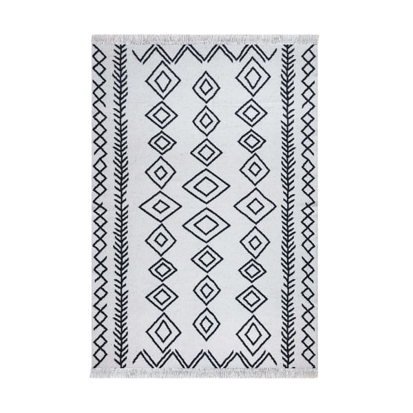 Duo fehér-fekete pamut szőnyeg, 120 x 180 cm - Oyo home