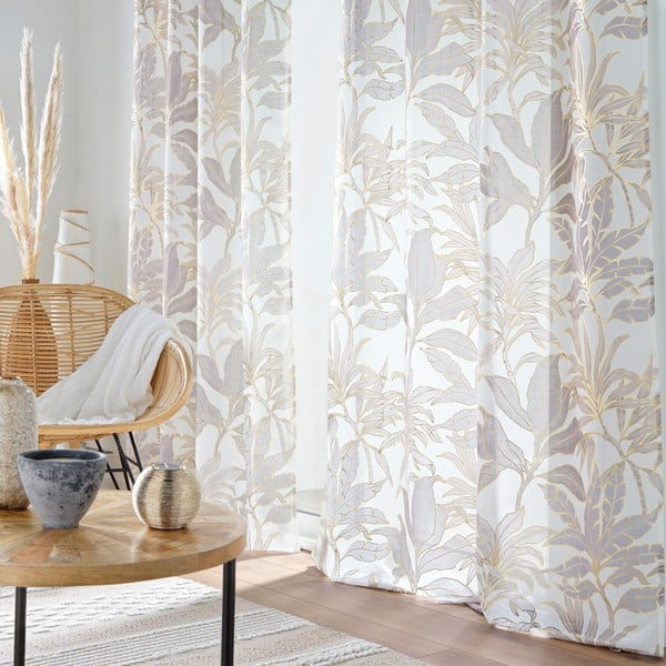 Bézs-aranyszínű fényáteresztő függöny 135x240 cm Vayana – douceur d'intérieur-image-1