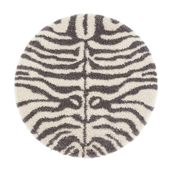 Striped Animal szürke-bézs kerek szőnyeg ø 160 cm - Ragami