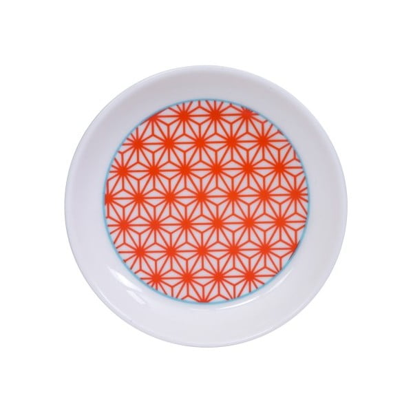 Star/Wave piros-fehér tányér, ø 9 cm - Tokyo Design Studio